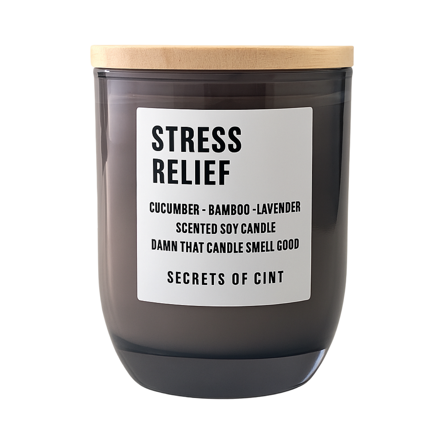 Stress Relief candle with eucalyptus and lavender scent for calming aromatherapy